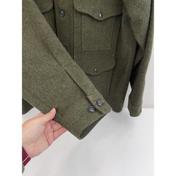 Filson Mackinaw Cruiser Wool Jacket Mens XL Long Forest Green Made in USA - Picture 6 of 11